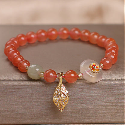 Bracelet en agate Yanyuan au design original, style ethnique pour femme