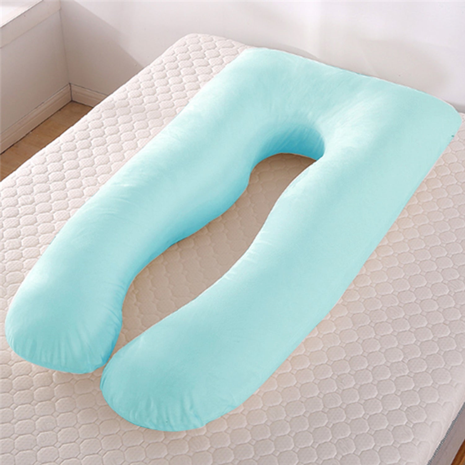 Almohada de soporte para dormir de verano para mujeres embarazadas, almohadas de maternidad en forma de U, seda helada para el embarazo