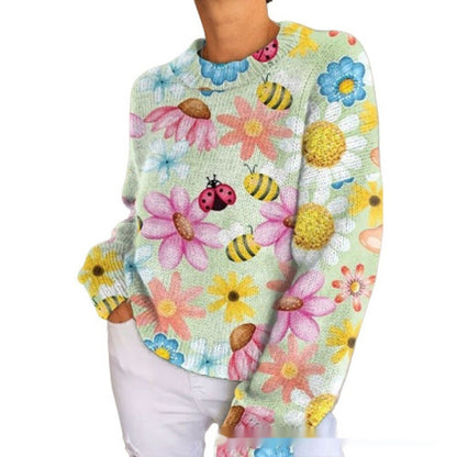 Pull décontracté femme à col rond
