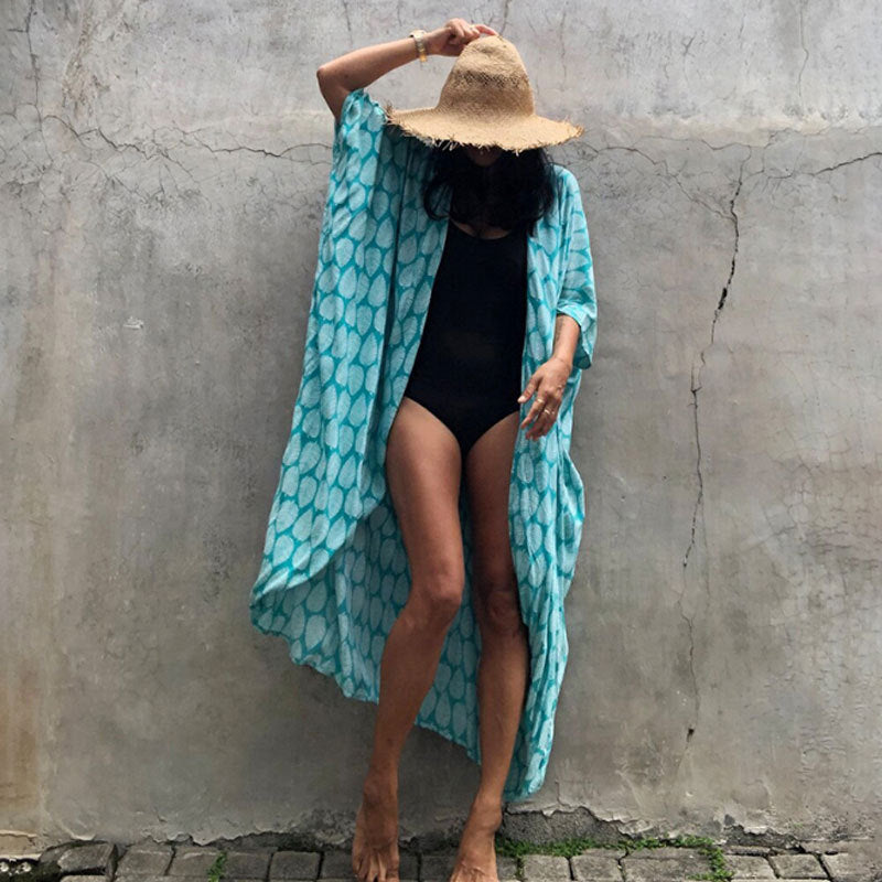 Robe de plage de villégiature en polyester anti-UV pour femmes