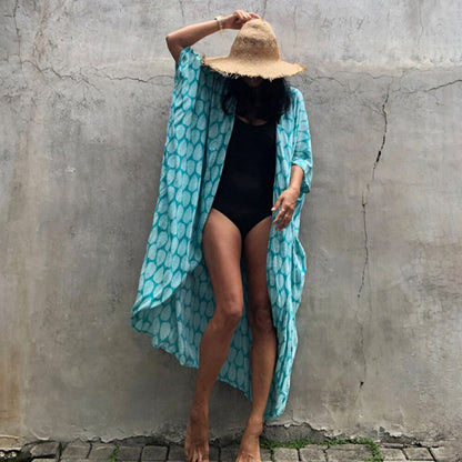 Robe de plage de villégiature en polyester anti-UV pour femmes