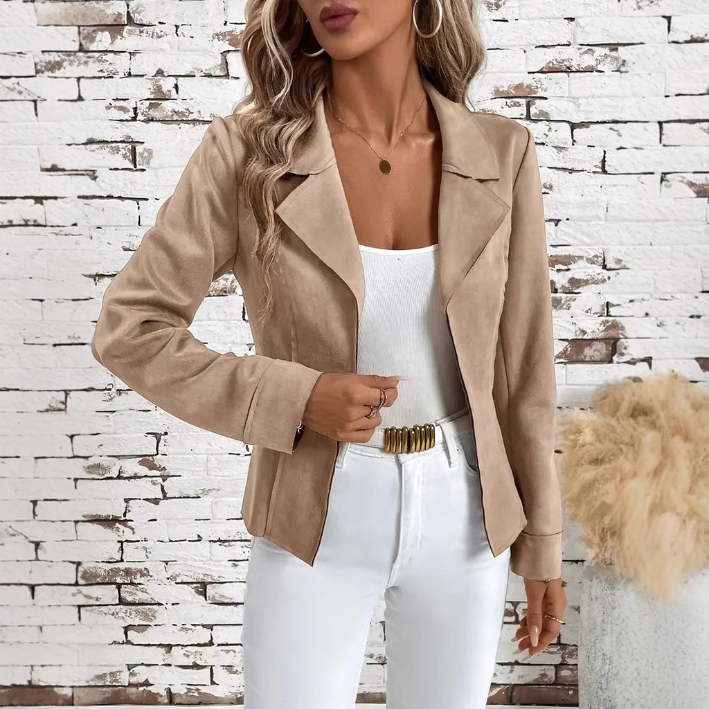 Cardigan Veste Élégant Mince Amincissant Femme Automne Hiver