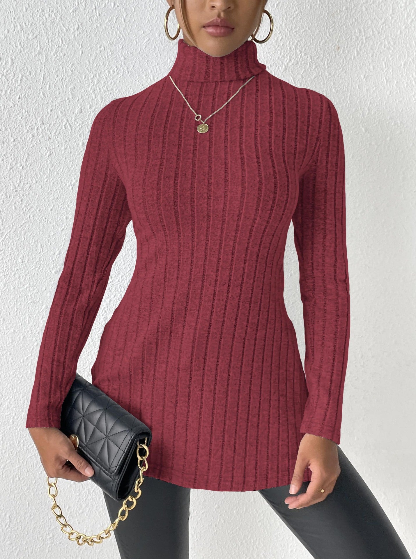 Pull à col roulé pour femme