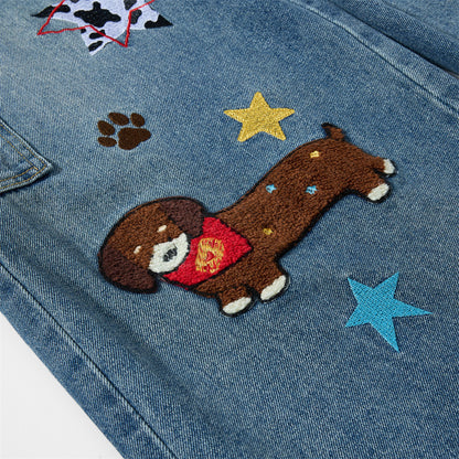 Pantalones de trabajo vaqueros bordados