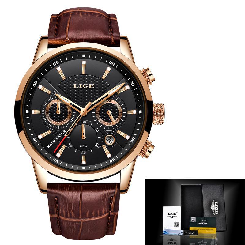 Reloj de cuarzo deportivo para hombre con correa de acero impermeable