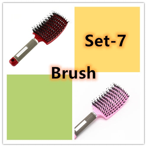 Cepillo para el cabello antinudos Brushy, desenredante para mujer, cerdas de nailon, masajeador de cuero cabelludo, peine para el cabello