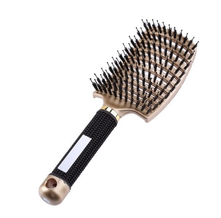 Cepillo para el cabello antinudos Brushy, desenredante para mujer, cerdas de nailon, masajeador de cuero cabelludo, peine para el cabello
