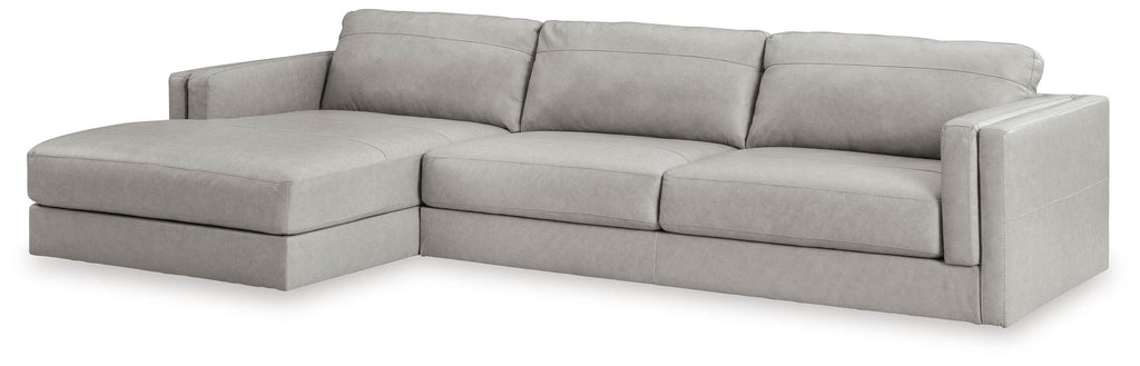 Amiata - 2-Piece Sectional With Laf Corner Chaise - Leather Match - Glacier-0
