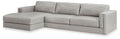 Amiata - 2-Piece Sectional With Laf Corner Chaise - Leather Match - Glacier-0