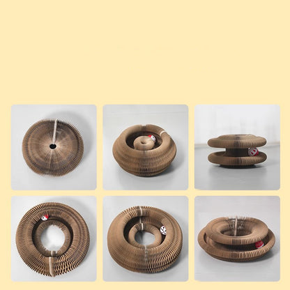 Acordeón de Gato, Juguete para Gatos, Kitty Kurlz, Bola de Juguete para Gatos, Almohadilla Rascadora, Tablero Rascador Mágico de Órgano para Gatos, Rascador para Gatos