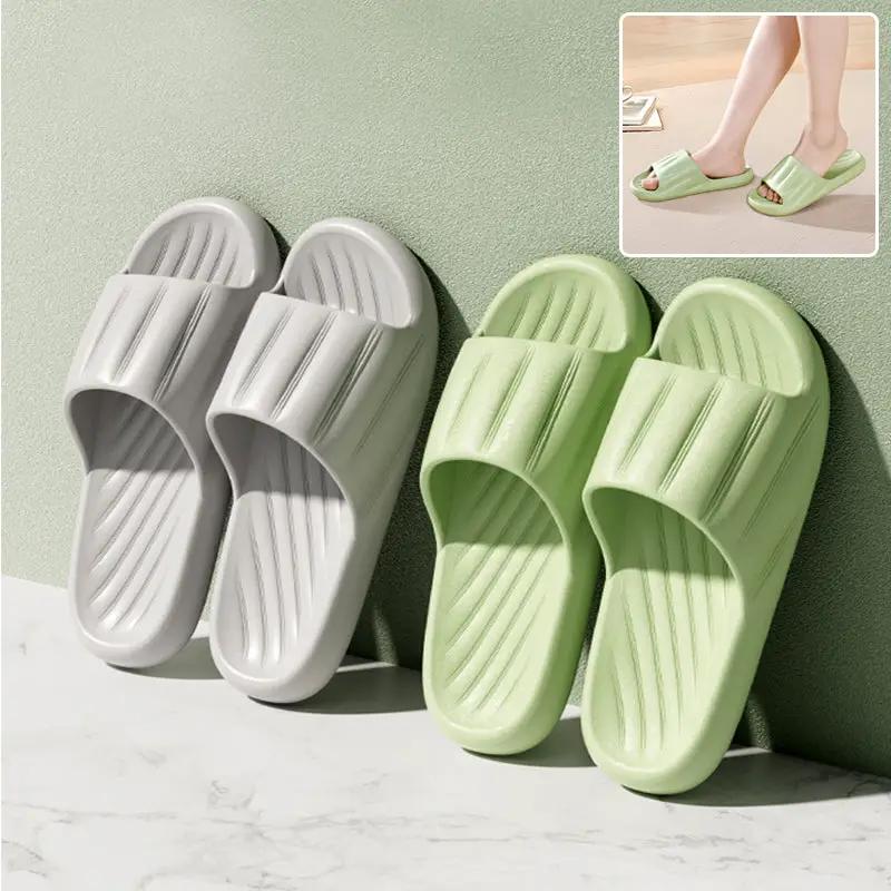 Unisex summer indoor slippers AdTec gray and mint green slides; 2 pairs