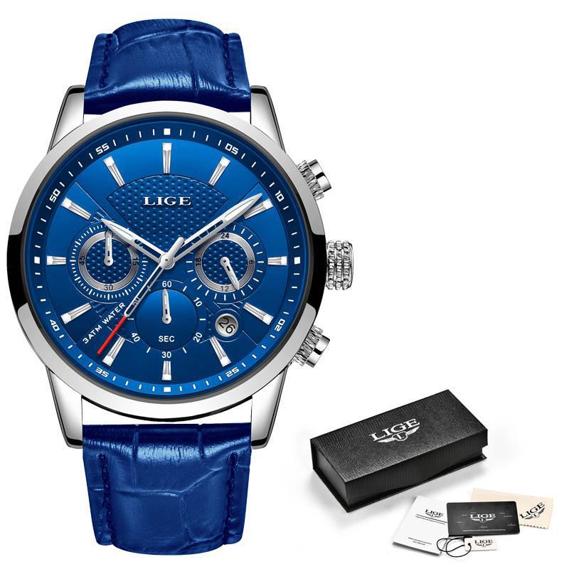 Reloj de cuarzo deportivo para hombre con correa de acero impermeable