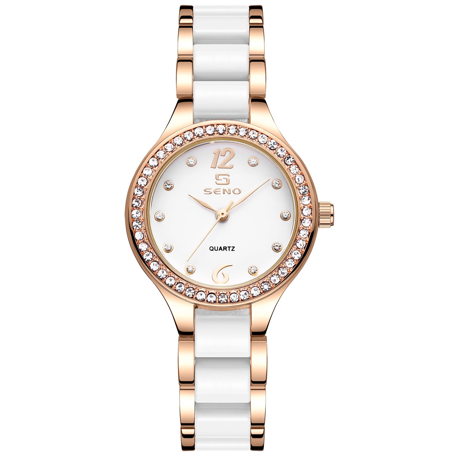 Reloj de pulsera impermeable de cerámica para mujer