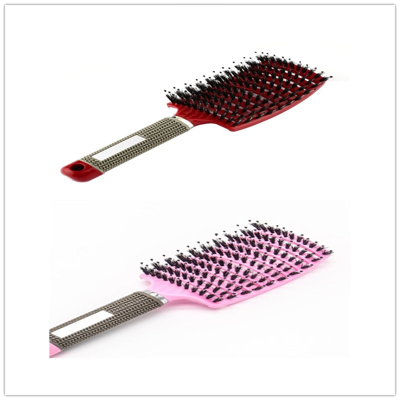 Cepillo para el cabello antinudos Brushy, desenredante para mujer, cerdas de nailon, masajeador de cuero cabelludo, peine para el cabello