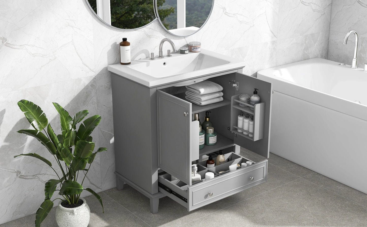 30inchgrey Bathroom Vanity with Sink by eprolo
