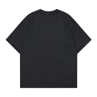 T-shirt lavé et usé à manches courtes pour homme