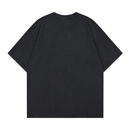 Washed and worn short sleeved T-shirt for men
