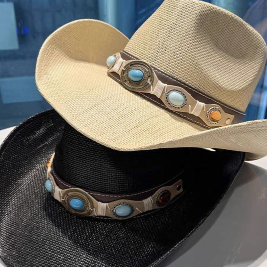 Sombrero fedora de estilo étnico para exteriores de verano