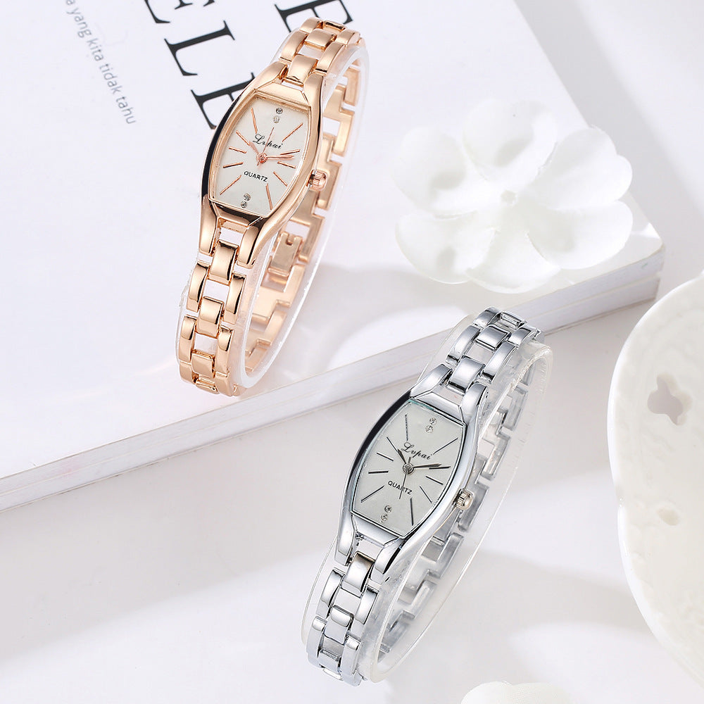 Reloj de cuarzo sencillo y personalizado para mujer con diamante