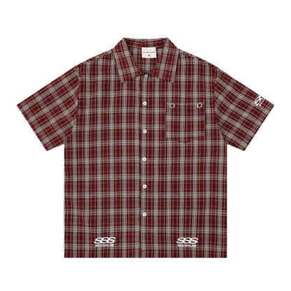 Plaid short sleeved shirt