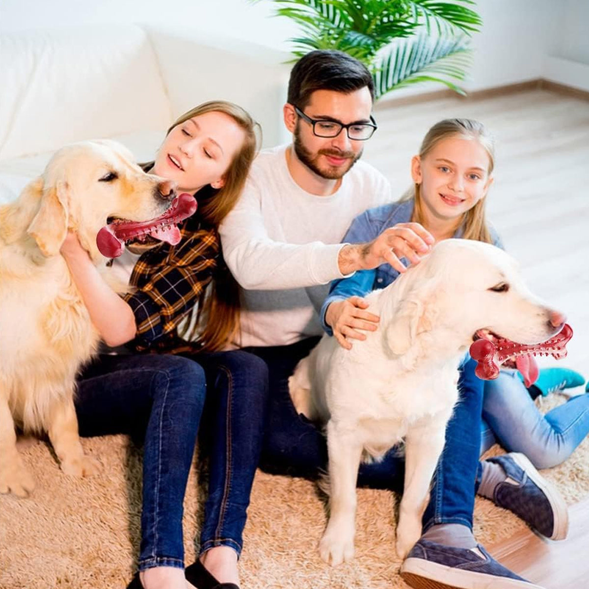 Juguete masticable de caucho natural apto para perros agresivos - Duradero y resistente, apto para perros que muerden objetos pesados
