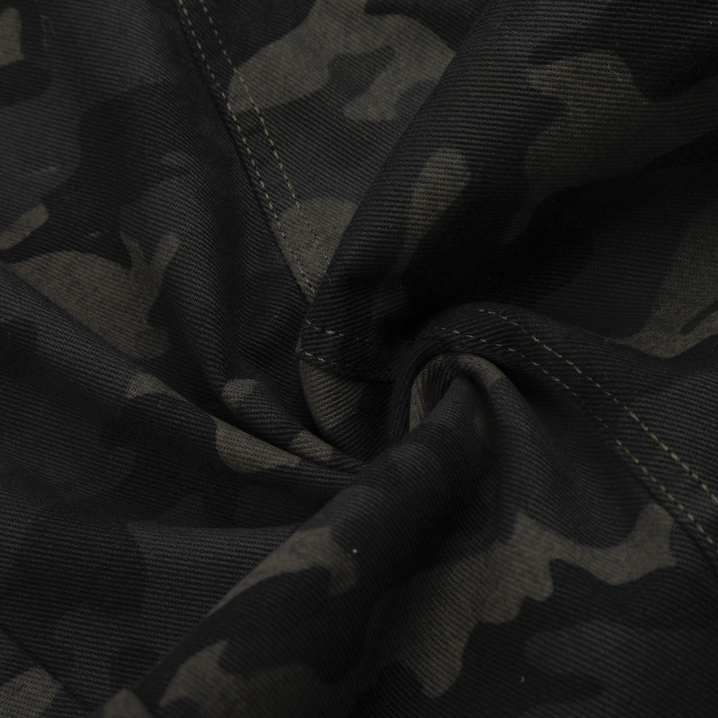 Camouflage Cargo Knife-Style Denim Pants, Unisex, Loose Wide-Leg