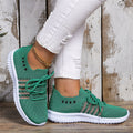 Baskets décontractées à lacets en maille respirante, tissage volant, bout rond, chaussures de marche et de course