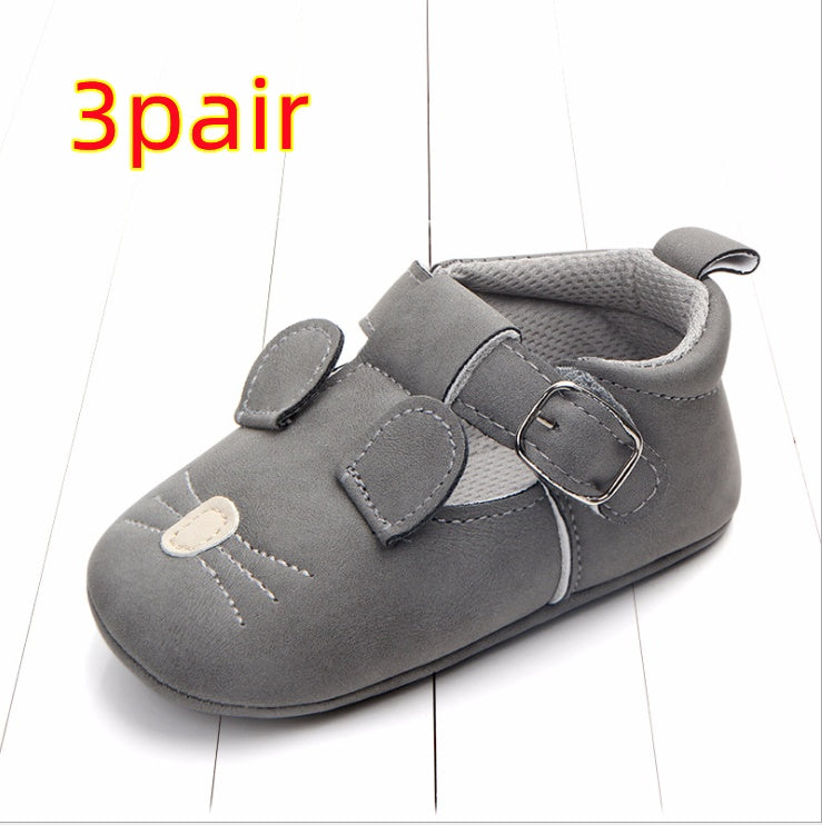 Chaussures bébé printemps automne dessin animé animal cuir mat antidérapant semelle souple chaussures bébé vente en gros 0884