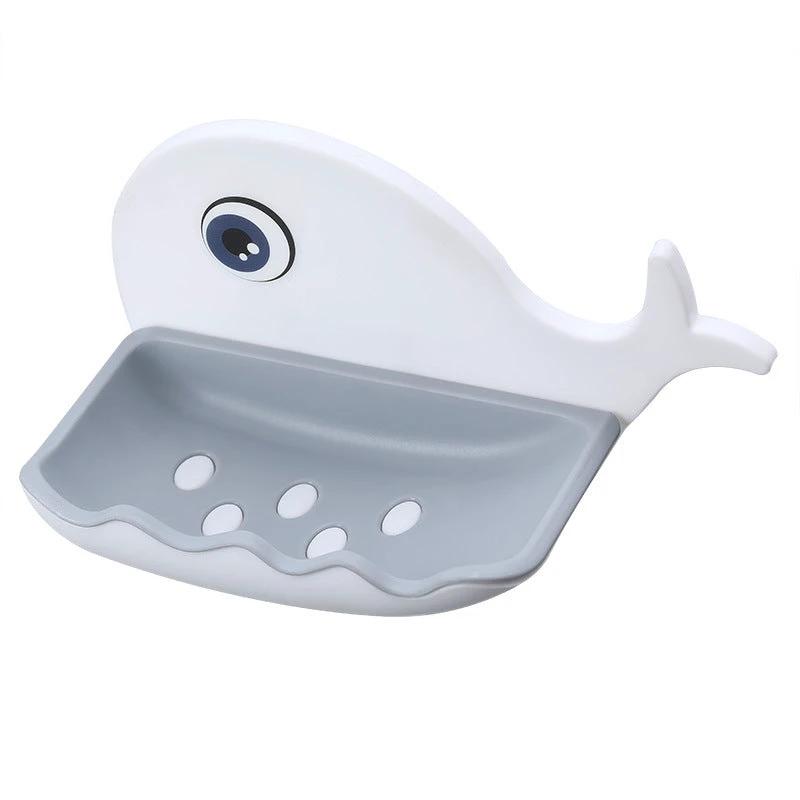 Whale Shape Free Punch Soap Rack Bathroom Drain Soap Box Toilet Soap Rack Wall-Mounted Rack by eprolo