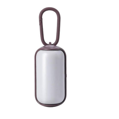 Portable poop bag holder and dispenser for cats and dogs, AdTec, purple frame with white container