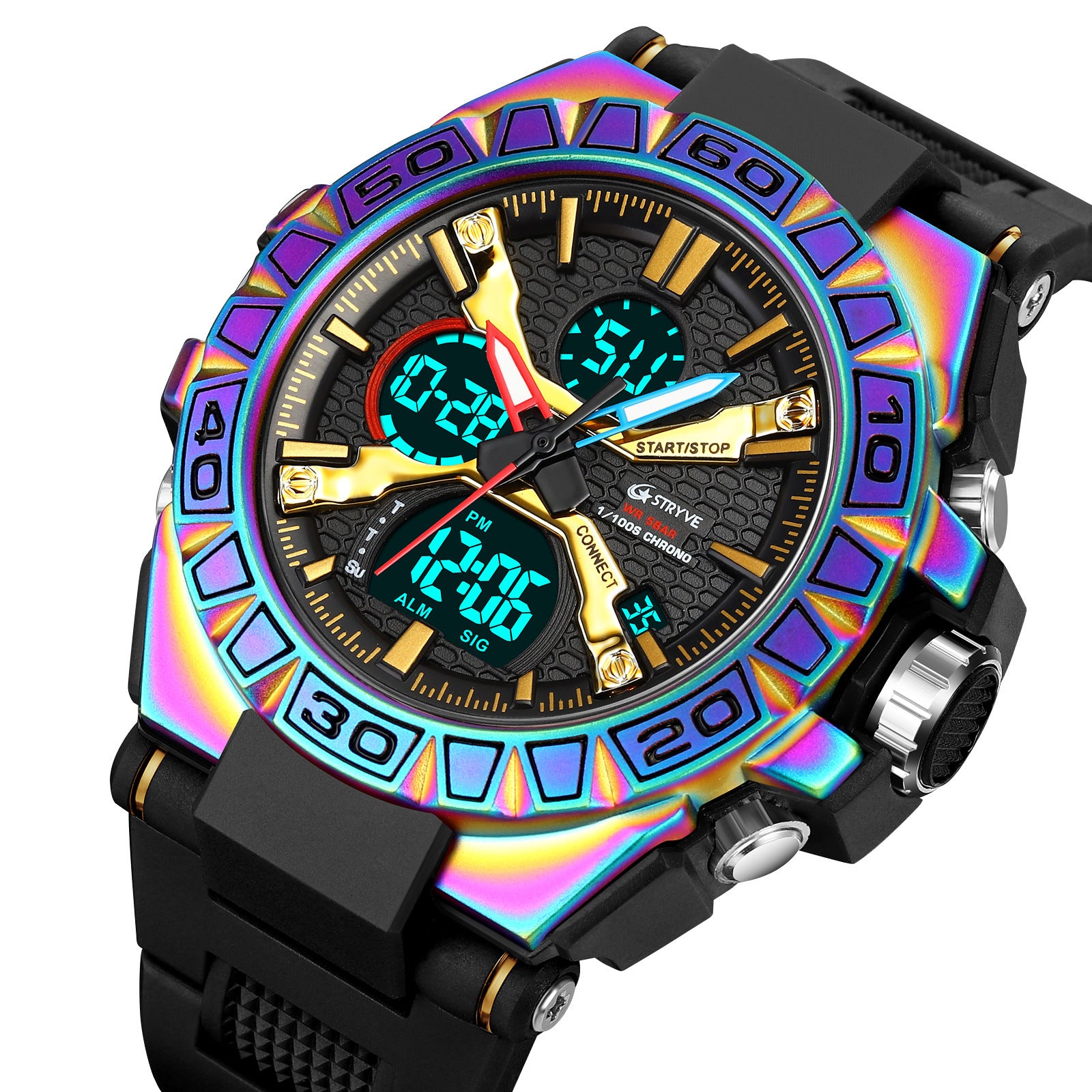 Nuevo reloj electrónico luminoso deportivo colorido impermeable, reloj multifuncional para estudiantes