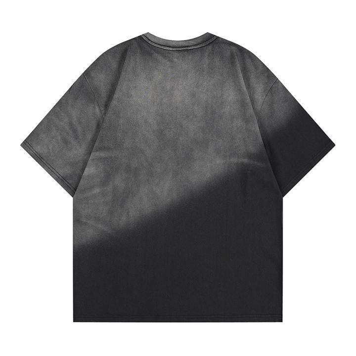 Spray painted short sleeved T-shirt