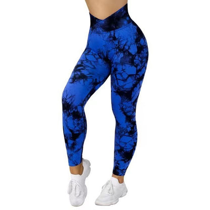 Legging Tie-Dye Sans Couture Femme, Pantalon Yoga Push Up, Sport, Fitness, Course, Gym