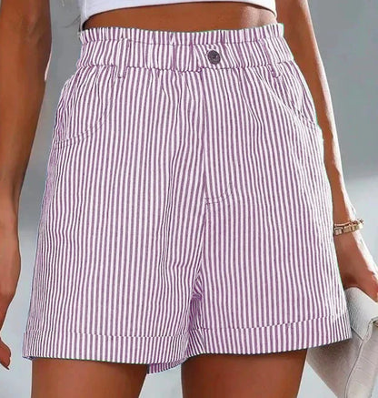 Shorts Femme Rayés Non Extensibles