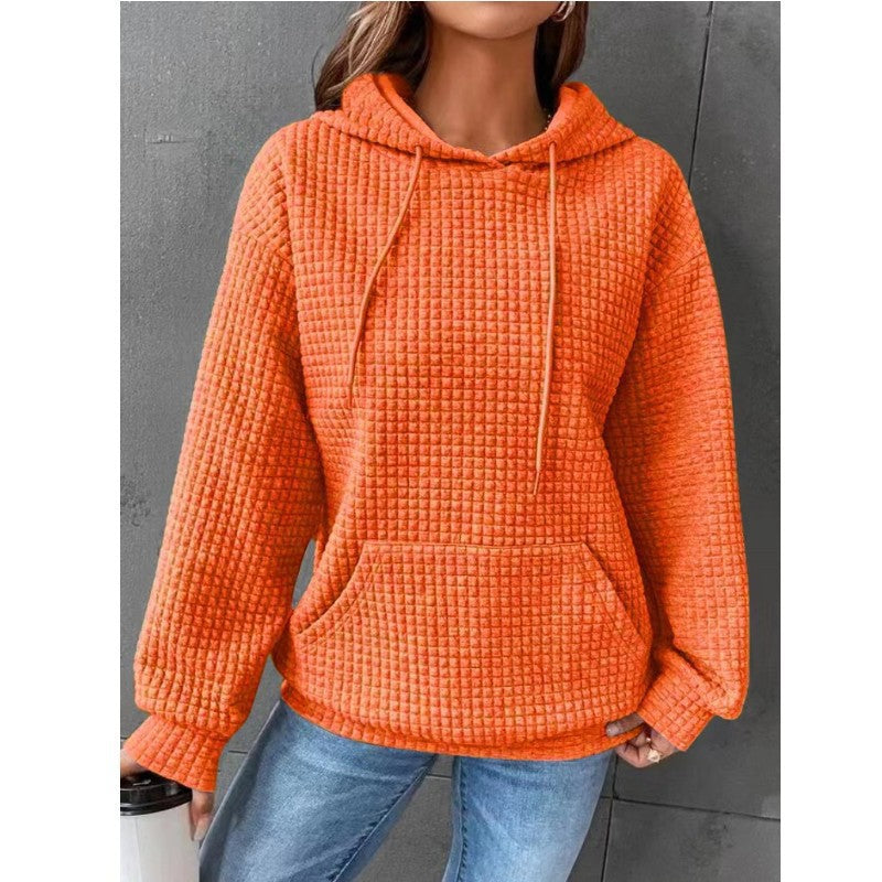 Pull ample et décontracté à manches longues de couleur unie pour femme