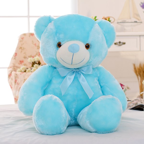 Ours en peluche lumineux à LED, jouet en peluche coloré et brillant, cadeau de Noël pour enfants, oreiller