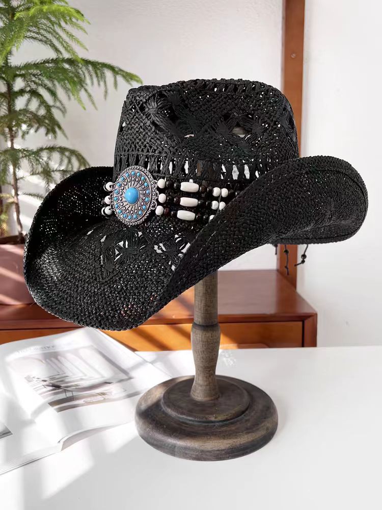 Chapeau Fedora d'été de style ethnique occidental