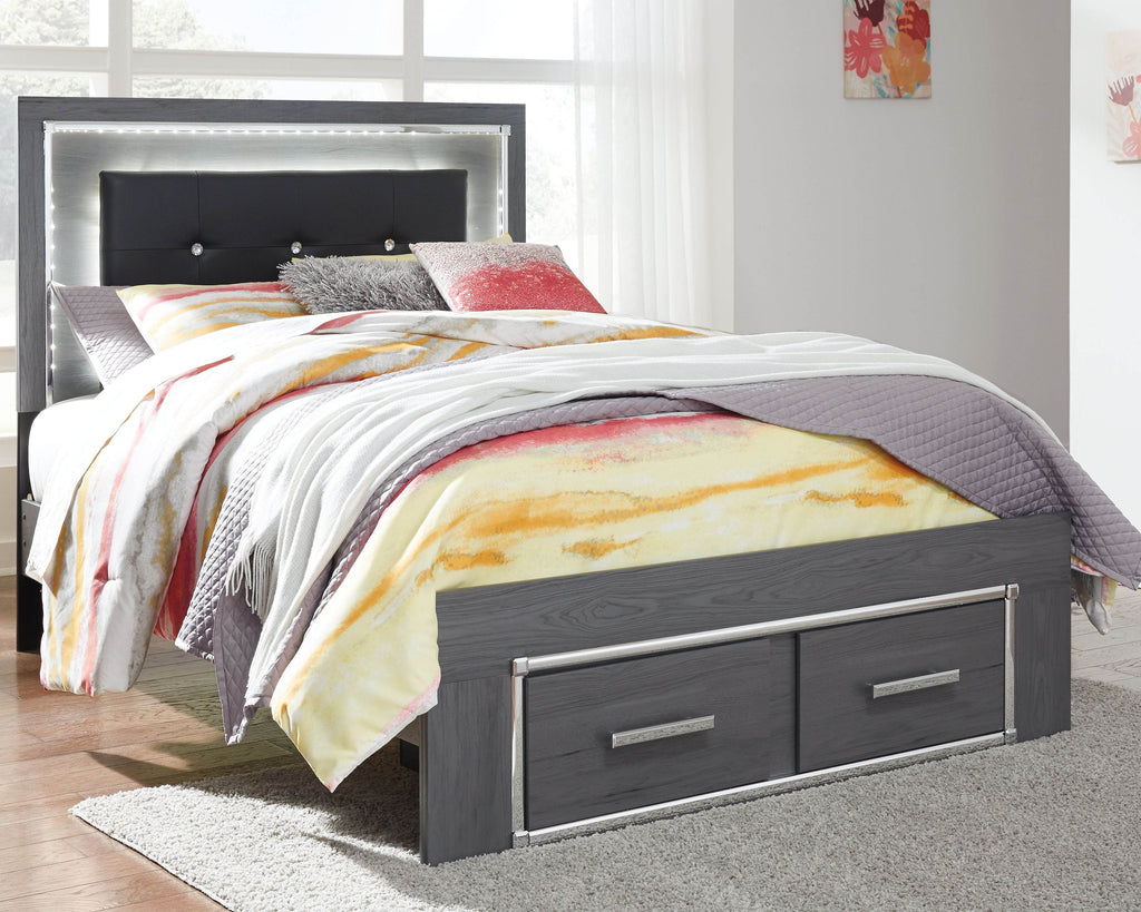 Gray Youth Bedroom Set Modern with LED Lighting Chrome Accents-3