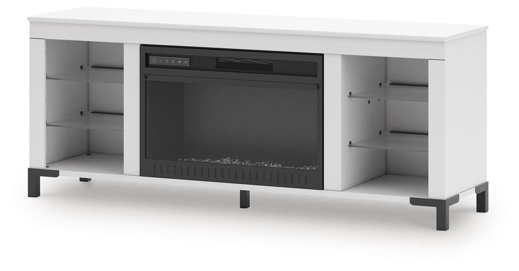 Brollevi - TV Stand With Fireplace - White-2