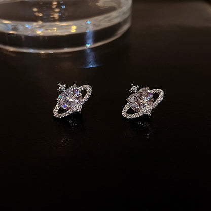 Boucles d'oreilles Planet Niche Cold Wind Super Full Of Diamond