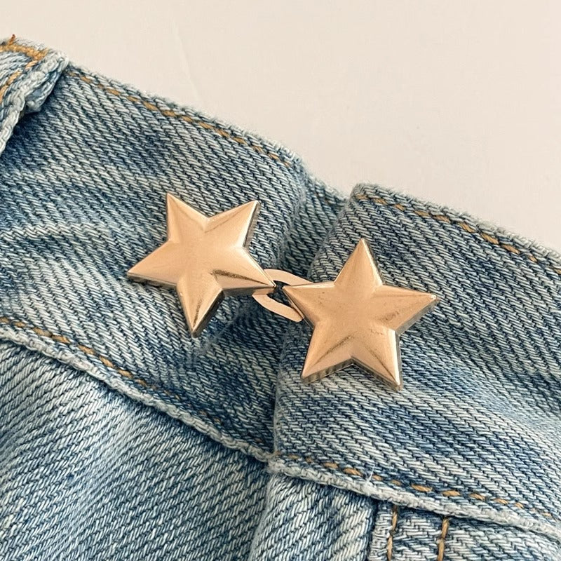 Hebilla de cinturón con estrella de cinco puntas para pantalones, artefacto de ajuste de cintura