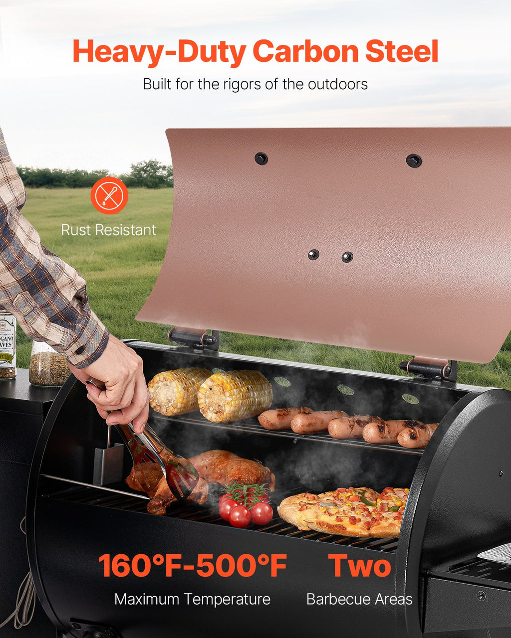 Parrilla de pellets de madera Ahumador Parrillas eléctricas para barbacoa al aire libre