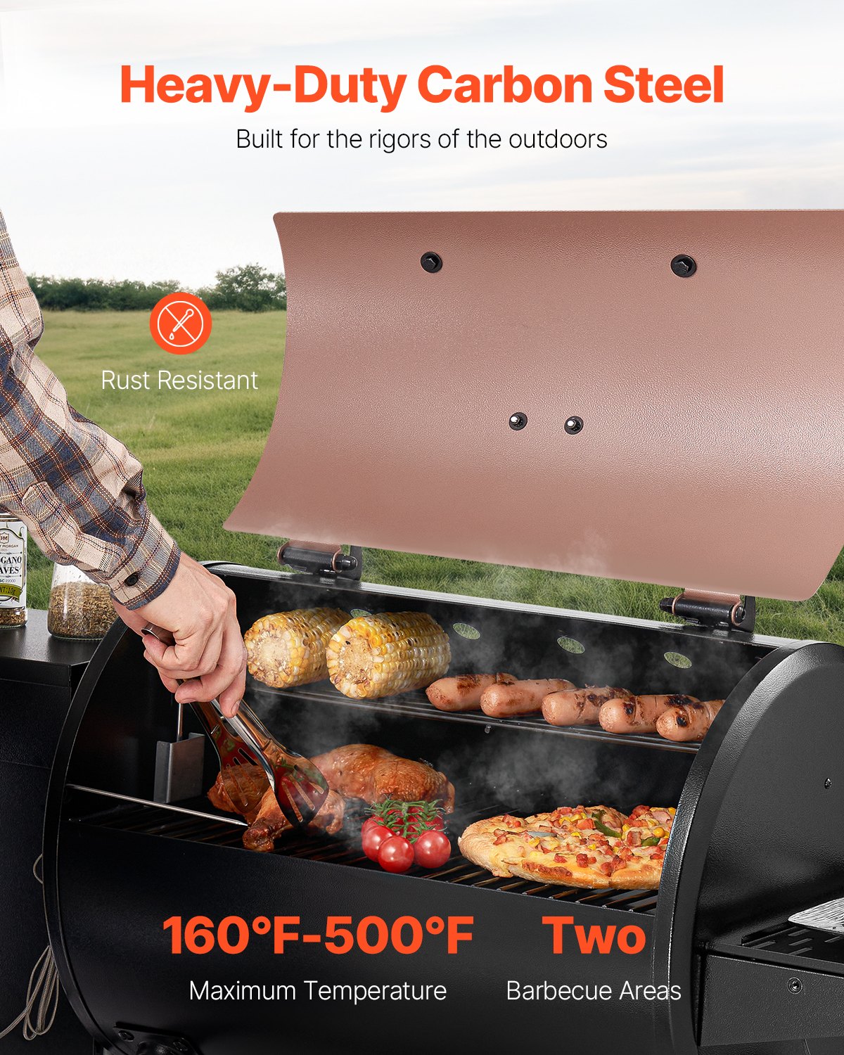 Parrilla de pellets de madera Ahumador Parrillas eléctricas para barbacoa al aire libre