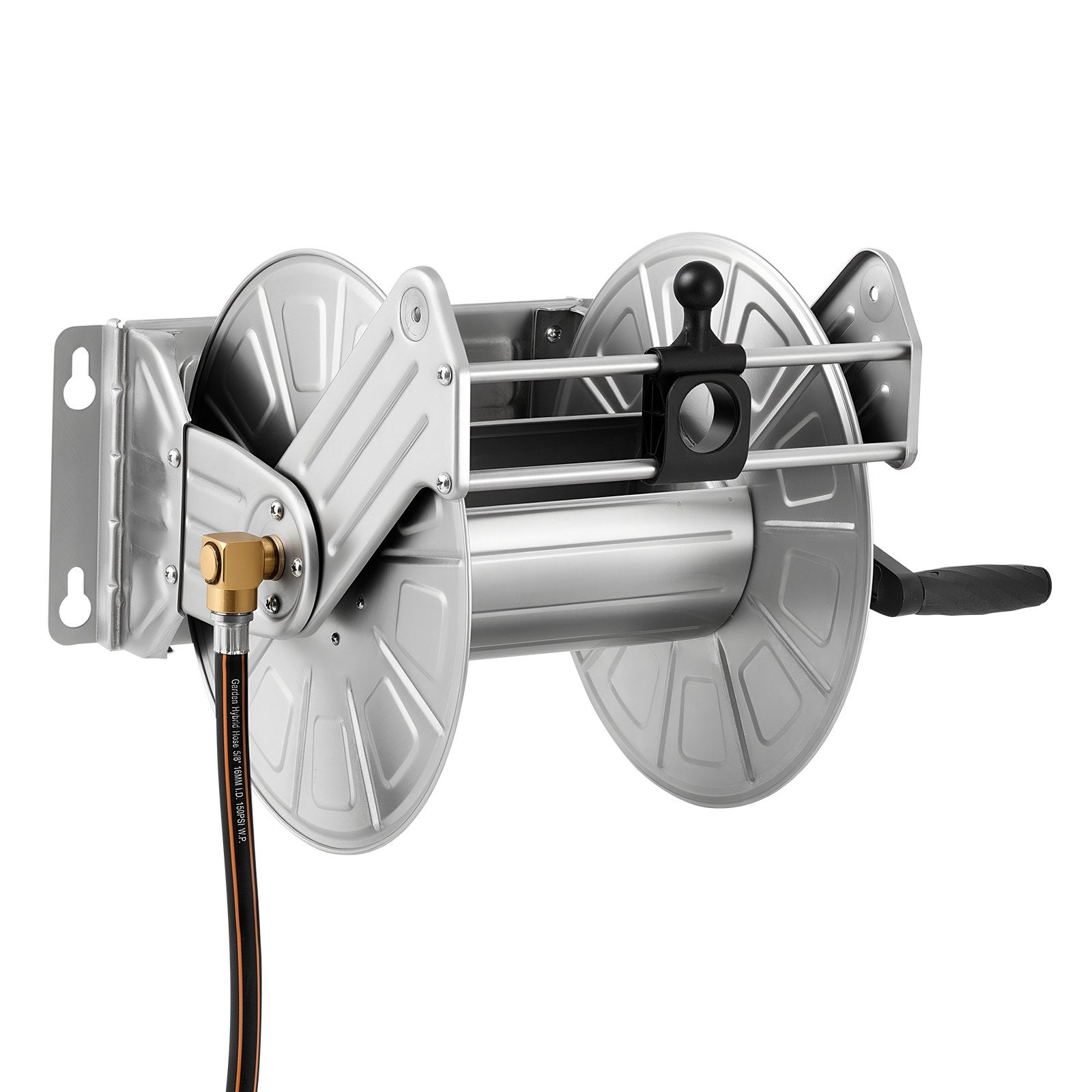 Wall Mounted Garden Hose Reel 150ft Hose Winder Brass