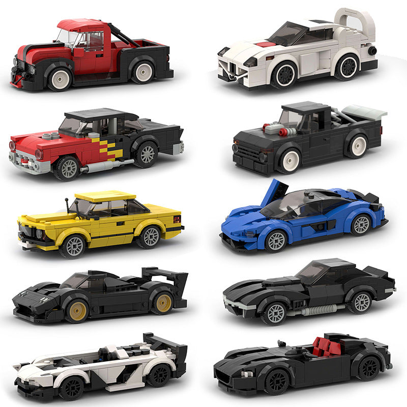 Juguetes para Niños Coche Modelo Coche Deportivo y Bloques de Construcción de Partículas Pequeñas MOC Juguetes Educativos