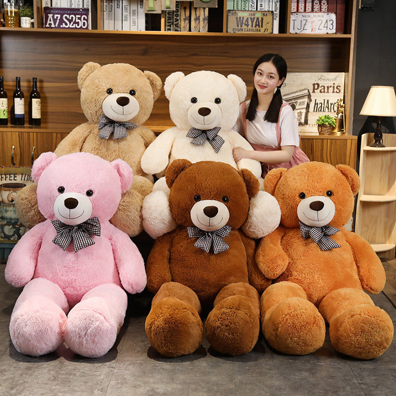 Grande poupée en peluche ours en peluche avec nœud papillon