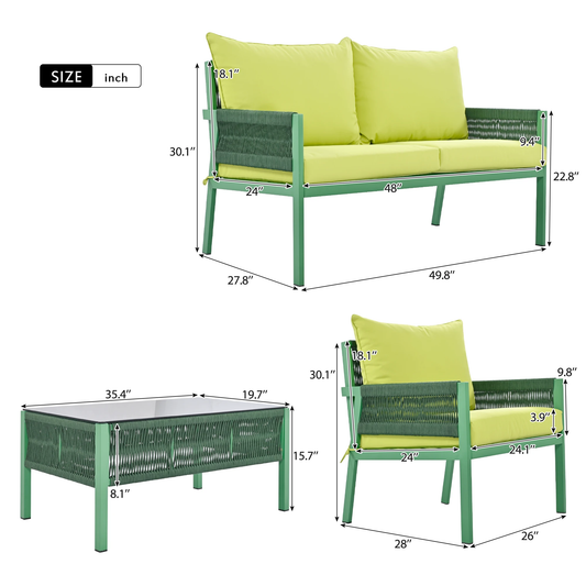 Outdoor Furniture with Tempered Glass Table by eprolo