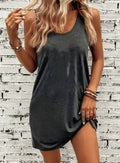 Vestido cómodo de cuello redondo de moda casual para mujer, nuevo estilo, color sólido, temperamento, para ir al trabajo