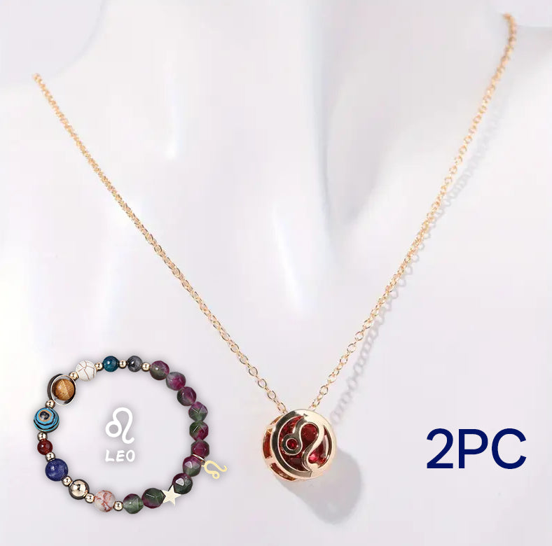 Parure de collier et bracelet en perles de pierre naturelle
