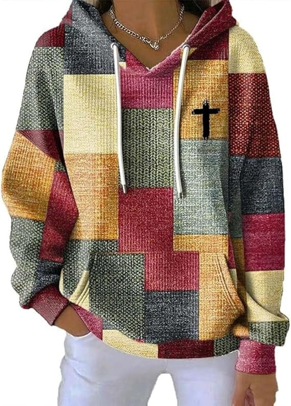 Stylish Casual Womens Hoodie With A Classic Plaid Design